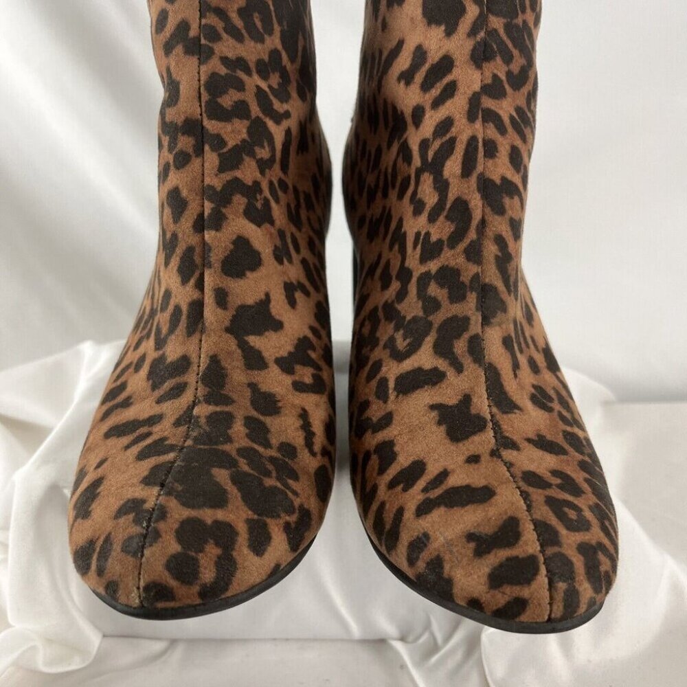 Steve Madden Confident Fabric Leopard Print Block Heel Bootie Women’s Size 8.5 - Picture 6 of 16